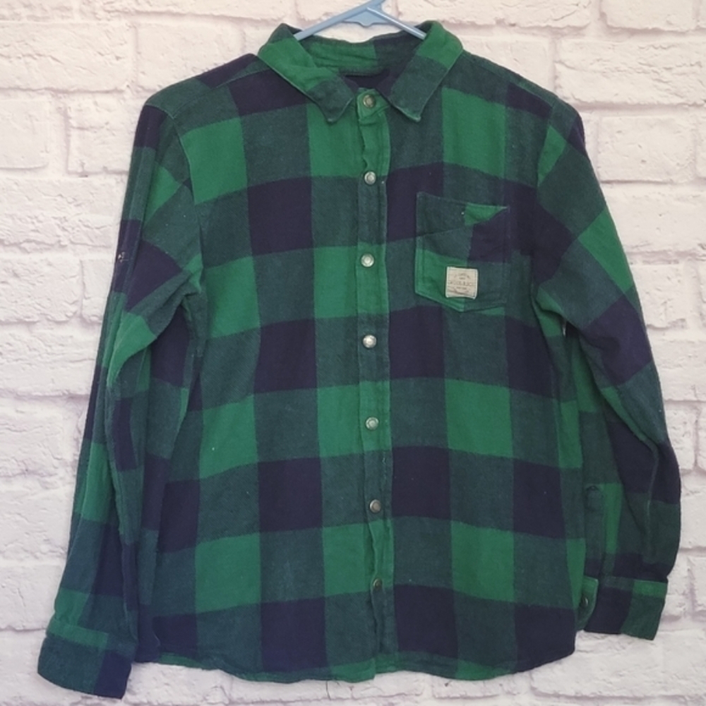 Woolrich Boys 14/16 Buffalo Check Long Sleeve Button Down Snaps, Flannel Shirt - Picture 2 of 9